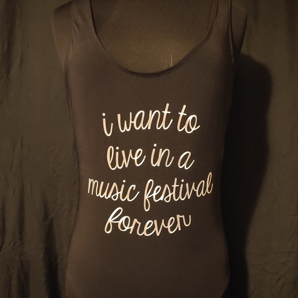 NWOT Music Festival Forever Bathing Suit
